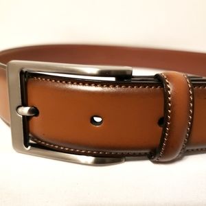 Perry Ellis Belt Mens 30 Brown Leather Casual Basic Dress